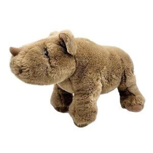 Lou Rankin Realistic Rhino Plush Brown 15" Stuffed Animal Applause Zoo Remus